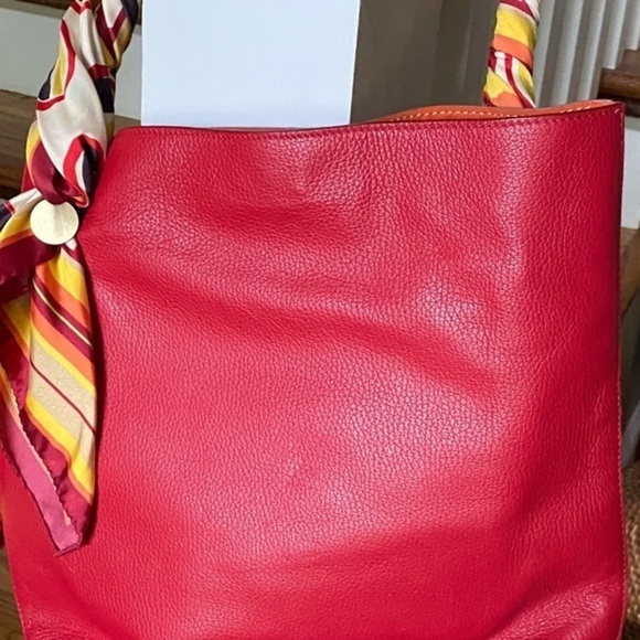 NWOT Anthropologie Maliparmi Hand Held Leather Red Tote - Picture 3 of 6